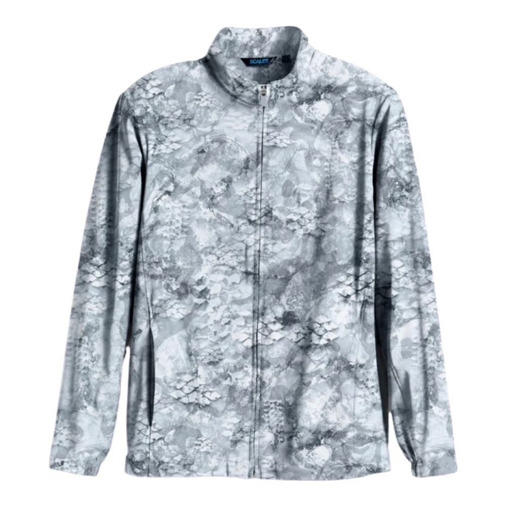 Scales Gear Men’s Fishing Jacket Full Zip Small Lightweight Quick Drying Gray